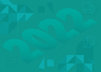 2022 text design with depth font. Creative concept of Happy New Year poster. Card, Brochure template, banner. Typography logo for celebration and season decoration.