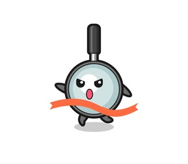 cute magnifying glass illustration is reaching the finish