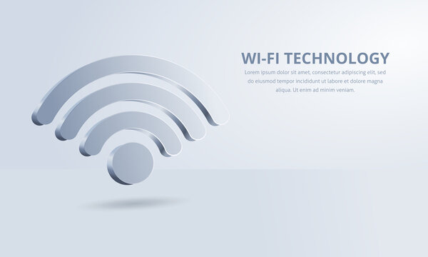 3D Wifi Symbol On A White Background