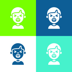 Boy Flat four color minimal icon set
