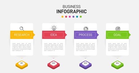 Infographic design with icons and 4 options or steps. Thin line vector. Infographics business concept. Can be used for info graphics, flow charts, presentations, web sites, banners, printed materials.