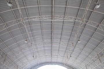 Steel roof sheet structure for outdoor parking lot pattern and background