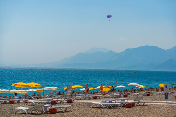 ANTALYA, TURKEY: People at Konyaalti beach in Antalya.
