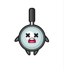 the dead magnifying glass mascot character
