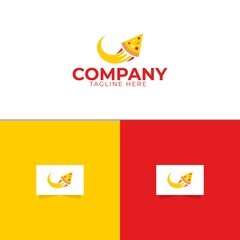 Speed Pizza Logo Design Template Vector