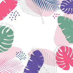 Pattern from different tropical leaves.