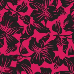 Purple Floral Seamless Pattern Background