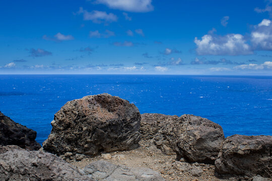 Pacific Ocean From a Rocky Cliff
