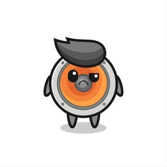 Obraz premium the mascot of the loudspeaker with sceptical face