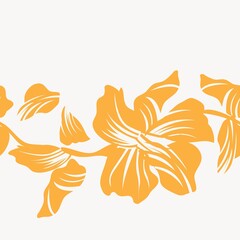 Orange Floral Seamless Pattern Background