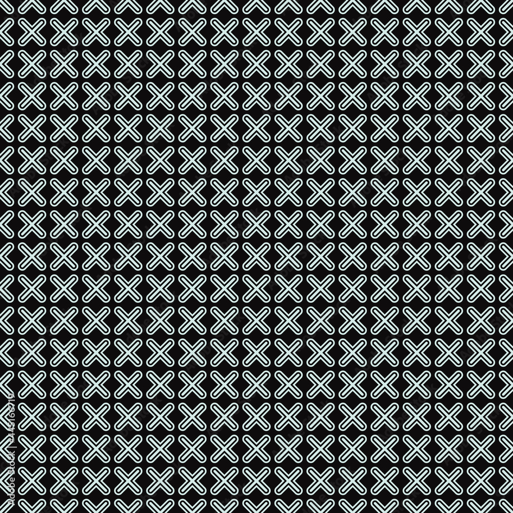 Aufkleber white seamless crosses and black background. vector repeated crosses pattern.