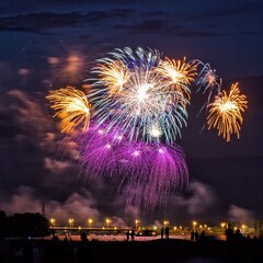 fireworks over the city