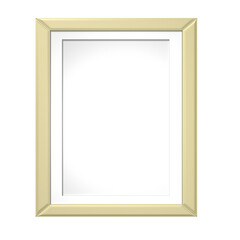Fototapeta premium 3d rechteckiger heller Bilderrahmen aus Holz mit weißen Hintergrund