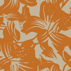 Brown Floral Seamless Pattern Background