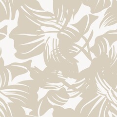 Fototapeta na wymiar Brown Floral Seamless Pattern Background