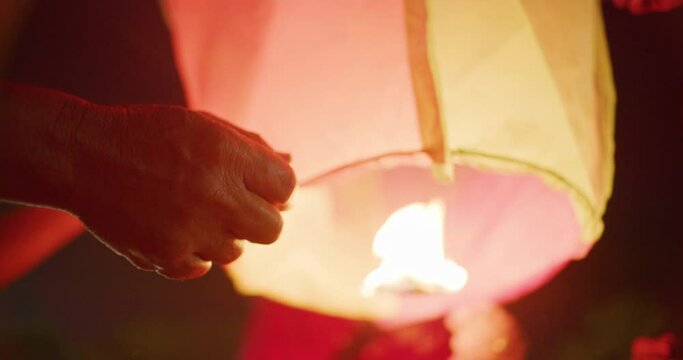 People Celebrating The Mid Autumn Chinese Moon Festival in Miri, East Malaysia