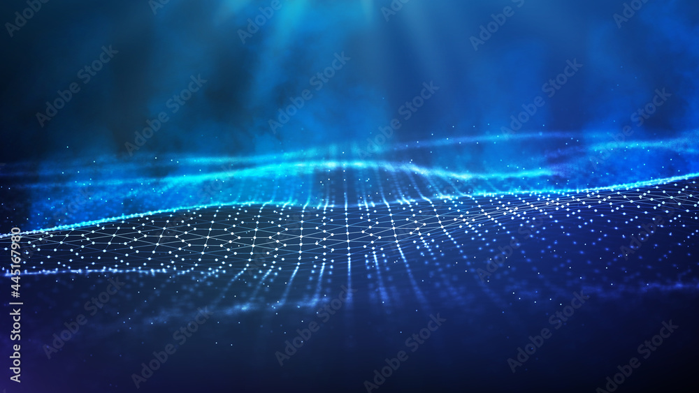 Poster blockchain technology background. cryptocurrency fintech block chain network and programming concept