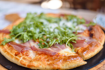 Small supreme delicious fast food pizza