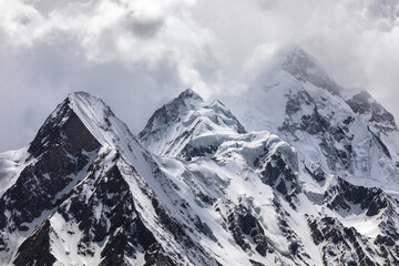 Fototapeta na wymiar Karakorum mountains in cloudy weather. High quality photo