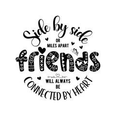 Happy Friendship day vector typographic colorful design. Inspirational quotes. Usable as greeting cards, posters. Best friends forever