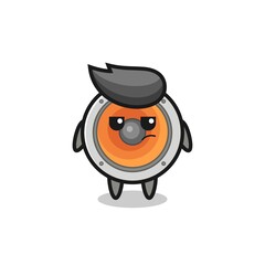 Fototapeta premium cute loudspeaker character with suspicious expression