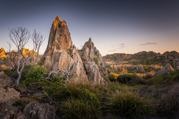 Rock formations by the Tarkine Coast, Sarah Anne Rocks, Tasmania, Australia