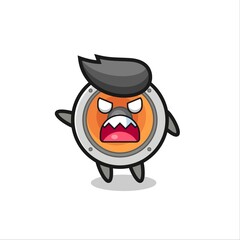 cute loudspeaker cartoon in a very angry pose