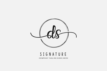 luxury signature Initial. combination Letter d s . handwriting logo initial signature, wedding, fashion, jewelry, boutique, creative template for any company or business.
