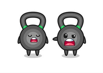 illustration of the argue between two cute kettleball characters