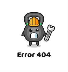 error 404 with the cute kettleball mascot