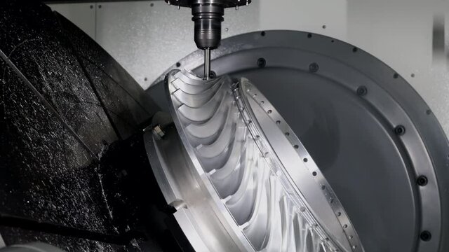 processing of a part on a vertical milling machining center