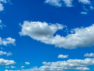 Blue sky with clouds. Close up.