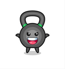 Fototapeta premium the illustration of cute kettleball doing scare gesture