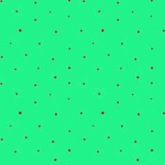 Red dots on green background.Vector illustration