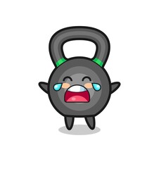 the illustration of crying kettleball cute baby