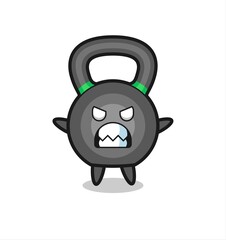 wrathful expression of the kettleball mascot character