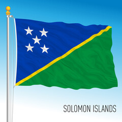 Solomon islands official national flag, oceania, vector illustration