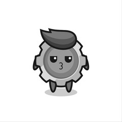 the bored expression of cute gear characters