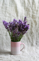 Lavendelblüte - Frischer Lavendel als Strauß ein Duft mit beruhigender Wirkung, Kräuter aus der Natur, Lavandula angustifolia