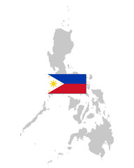 Fahne und Landkarte der Philippinen