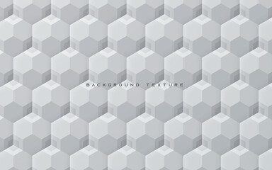 Abstract white 3D hexagon texture background