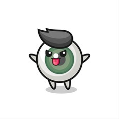 naughty eyeball character in mocking pose