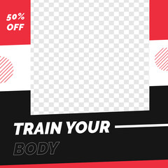 Fitness gym sale discount poster social media post template