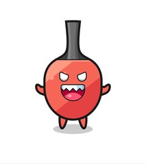 illustration of evil table tennis racket mascot character