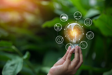 Light bulbs that grow, in the concept of energy in nature.