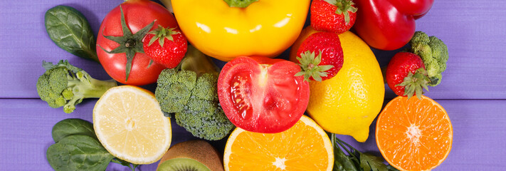 Fruits and vegetables as sources vitamin C, dietary fiber and minerals, strengthening immunity and healthy eating