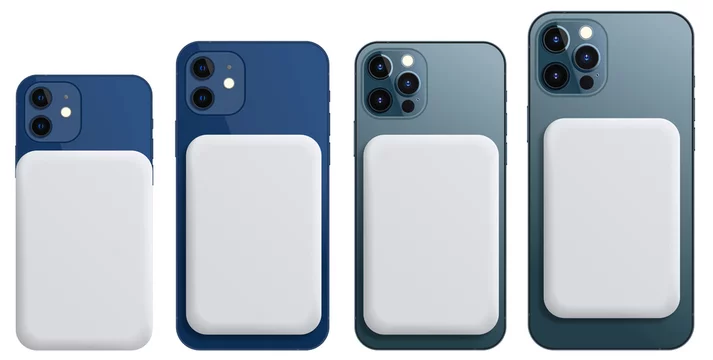 Anapa, Russian Federation - July, 14, 2021: New MagSafe Battery Pack for  iPhone 12 mini, iPhone 12, iPhone 12 Pro, iPhone 12 Pro Max. Accessory for  Wireless charging Smartphone. Illustration Stock Illustration | Adobe Stock
