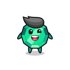 Obraz premium illustration of an emerald gemstone character with awkward poses