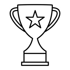 Vector Trophy Outline Icon Design