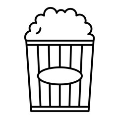 Vector Popcorn Outline Icon Design